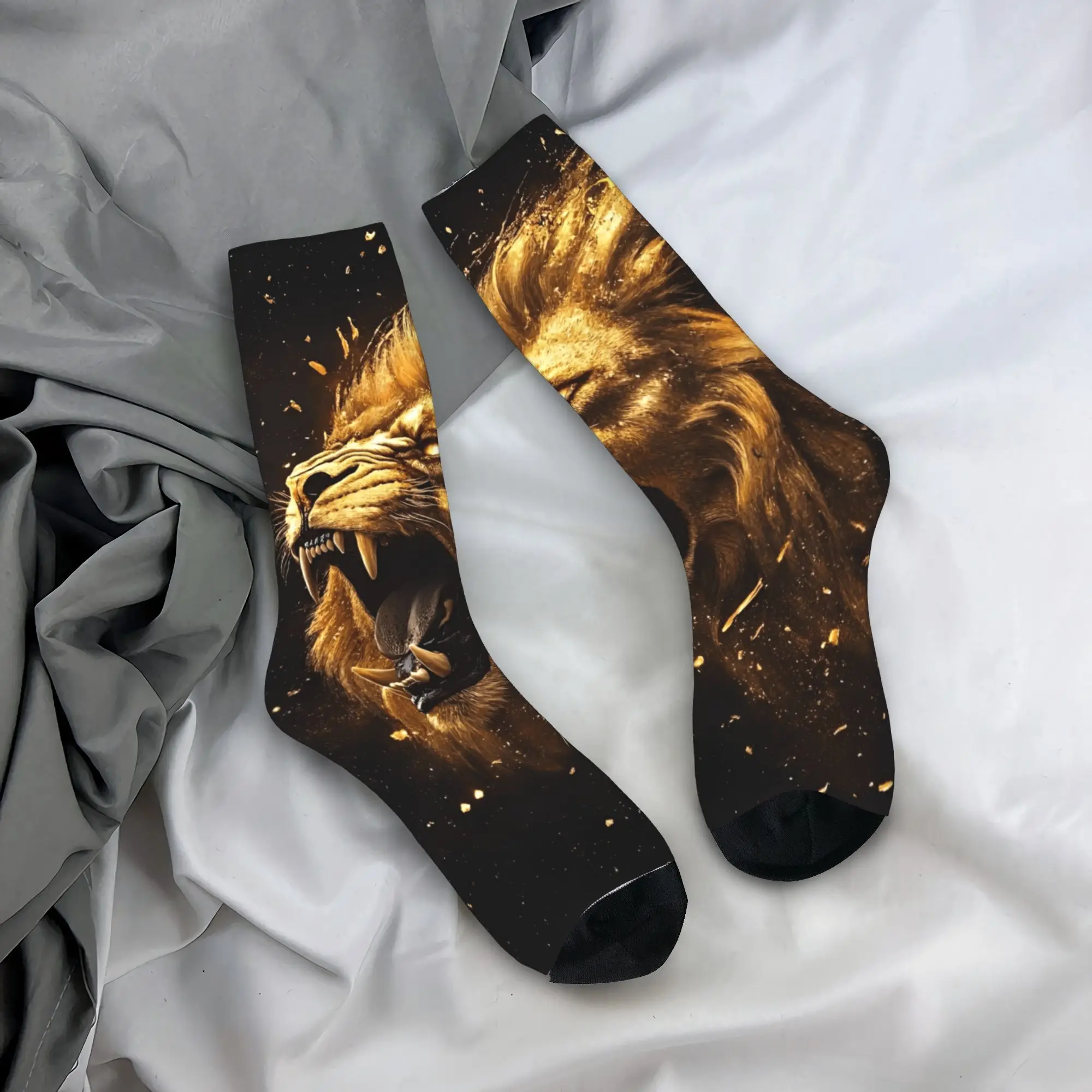 

Green Flame Lion Socks Spring Stockings Korean Men Comfortable Socks Design Running Non Slip Socks