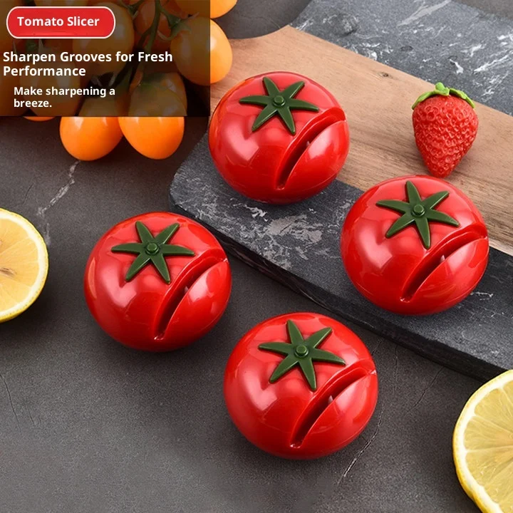 

Creative Cute Mini Tomato Manual Portable Sharpener Kitchen Quick Grinding Stone Fast Knife Sharpener Handy Tool