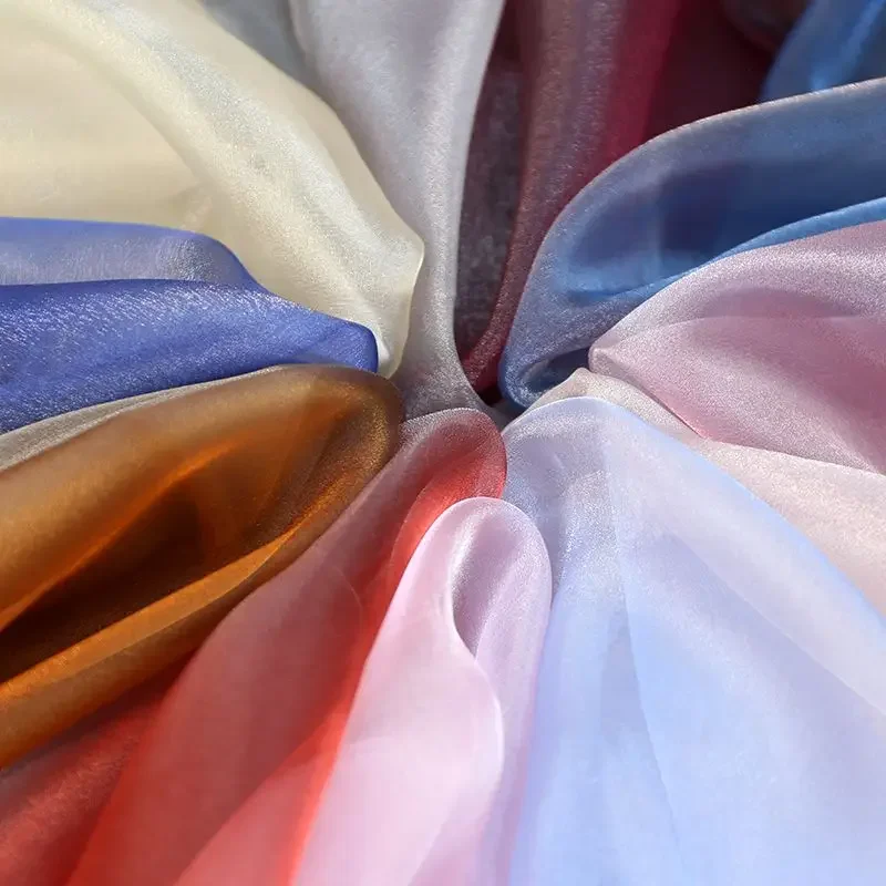 

2/3m Flash Gradient Organza Tulle Fabric Wedding Dress Clothing Fabric Material DIY Handmade Sewing Cloth By Meter