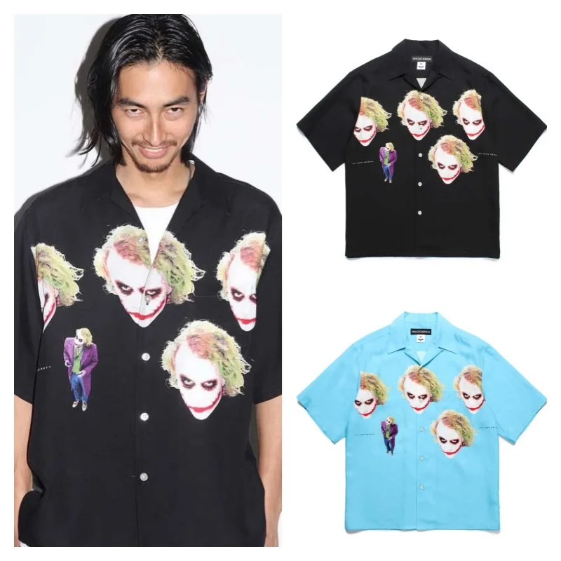 

WACKO MARIA Latest 25SS Movie Characters Poster Hawaii Short Sleeve Shirt Street Mens Womens Brand Shirts Tops