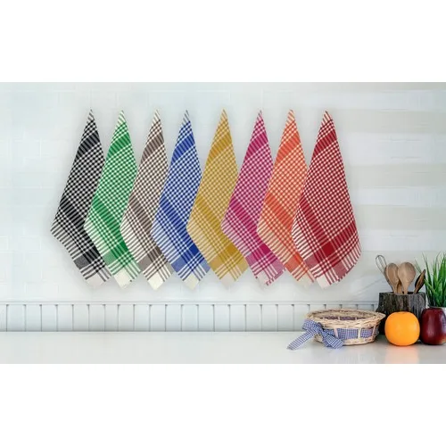 Aksden 8'li Gingham Drying Cloth & German Napkins