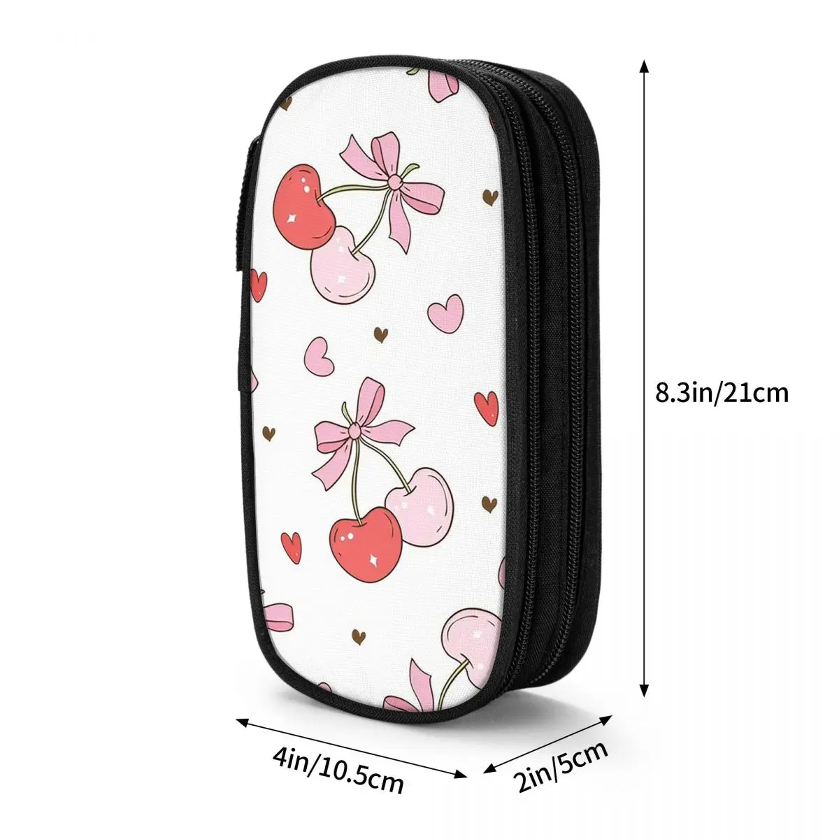 Cartoon Cherry Bow Cute Pattern Pencil Case for Boy Girl School Pen Box Pencil Bag Stationery Supplies Pen Holder Bag