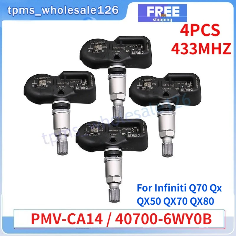 

Датчик давления в шинах PMV-CA14 (4 шт.) для Infiniti Q70 2013-2018, Nissan 370Z (Z34) 2014-2019, GT-R (GT/R35) 433 МГц, 40700-6WY0B