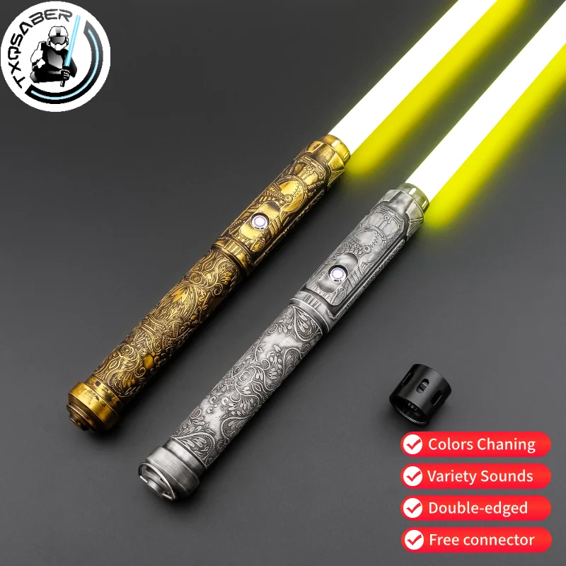 TXQSABER Lightsaber RGB Heavy Dueling Metal Hilt Blade Colors Changing Blaster Yoda Cosplay Children Toys Juguetes Laser Sword