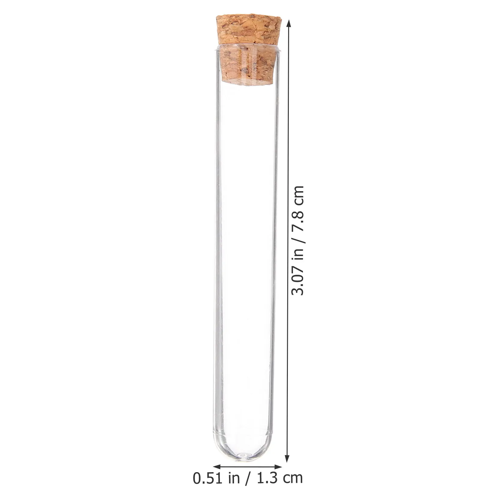 30Pcs Plastic Test Tubes with Cork Stoppers Clear Bottles for Scientific Experiments Sample Storage Leakproof Portable
