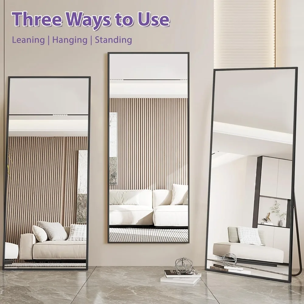 Espelho de corpo inteiro autônomo de grandes dimensões - espelho de chão 71 x 26 com opção de montagem suspensa