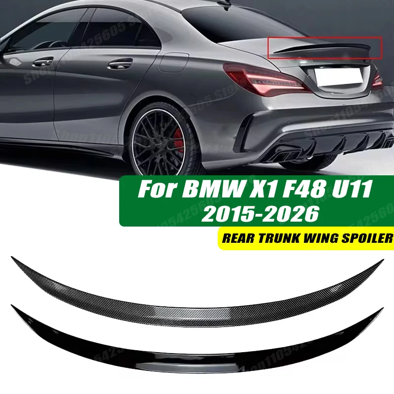 120cm 5D Carbon Look Rear Boot Trunk Spoiler Lip Stick-On Decorative Rear Wing For BMW X1 F48 U11 2015-2026