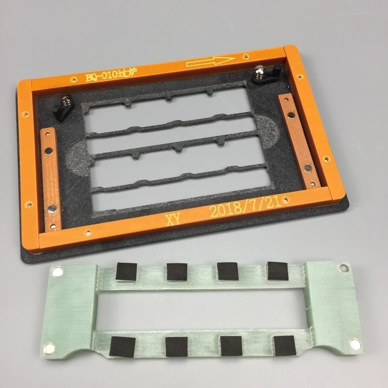 Furnace fixture, with magnetic strip gland, fixture reflow soldering fixture