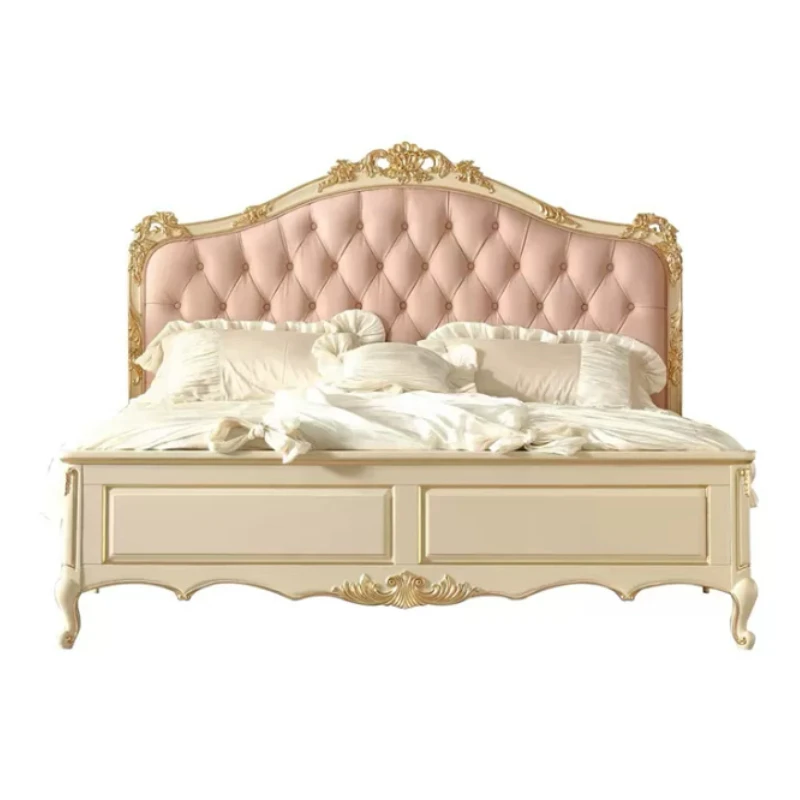 Princess Luxury Girls Bed Elegant Frames Designs Wooden Full Size Loft Bed Modern Style Platform Letto Matrimoniale Furniture