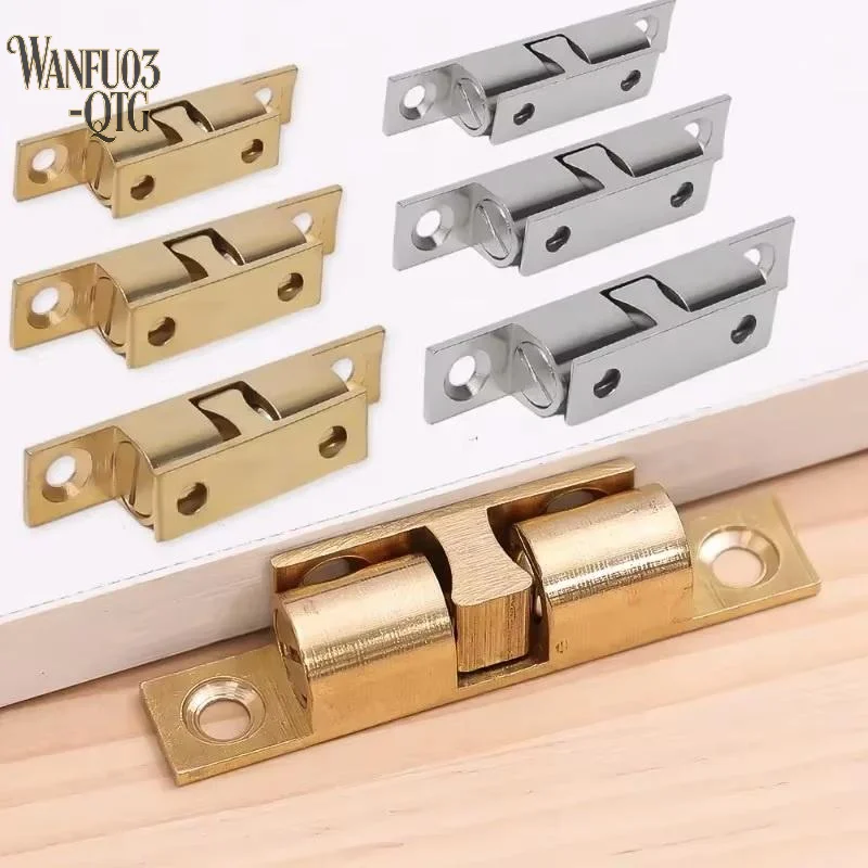 Hot Sale 40/50/60Mm Adjustable Tension Brass Double Ball Spring Latch Lock For Cabinet Closet Furniture Door Buckle