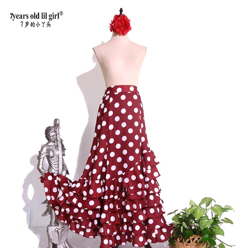 Costume de Flamenco espagnol, jupe de spectacle pour femmes et filles, salle de bal Gyspy F 7DTT33 Festival, vêtements de danse, plusieurs couleurs, GZ07