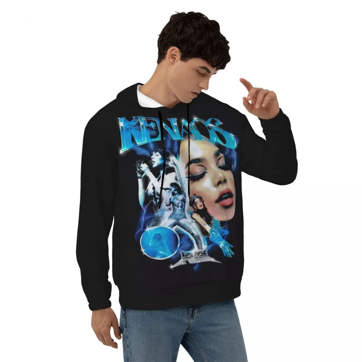 

Kenia OS Casual Hoodies Mexican Singer Kawaii Velvet Warm Hooded Shirt Spring Long-Sleeve Outerwear Oversize Pullover Hoodie