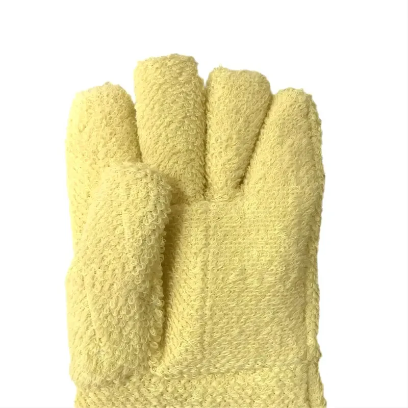 CASTONG Withstand 0 Degree Centigr Contact Yellow Para-Aramid Terry Cloth Heat Protective Glov Glass Production