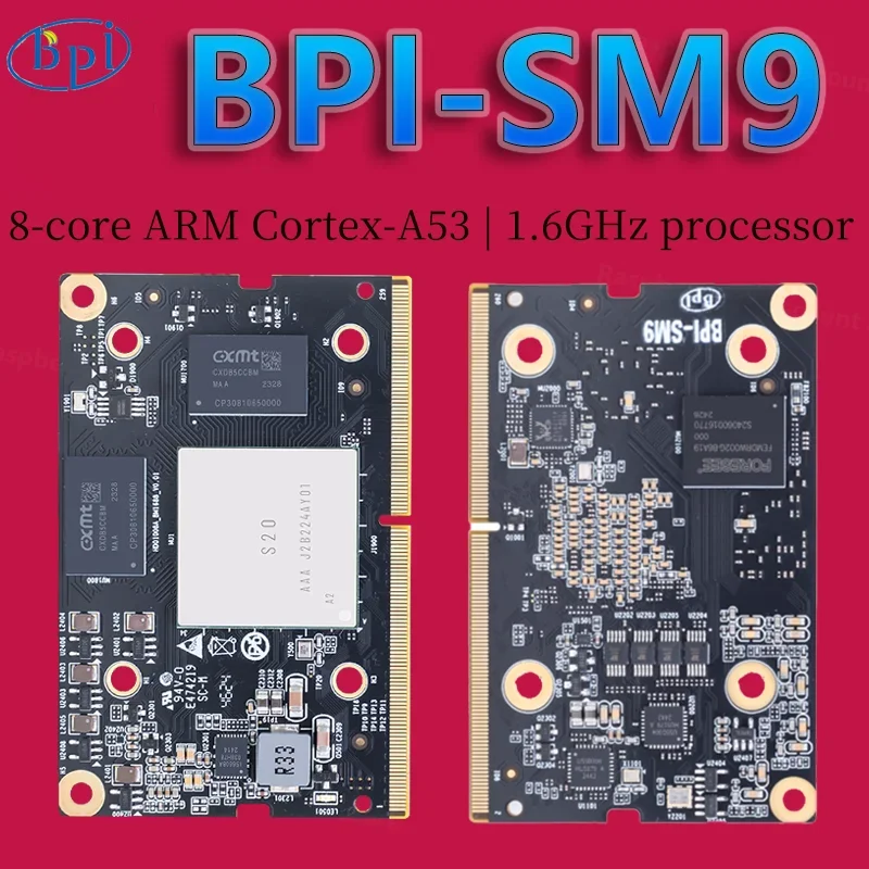 BoMaNew Bpi-SM9 SOPHGO BM1688 8GB LPDDR4 32GB EMMC CA53 1.6GHz 16HD Video Intelligent Analysis Industrial Computer