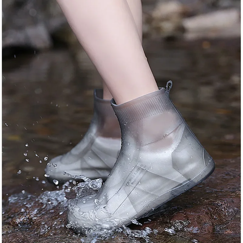 Rain Shoe Cover Reusable Silicone Tall Tube Intensification Anti-slip Outdoor Rain Boot Cover Cubre Calzado Impermeable