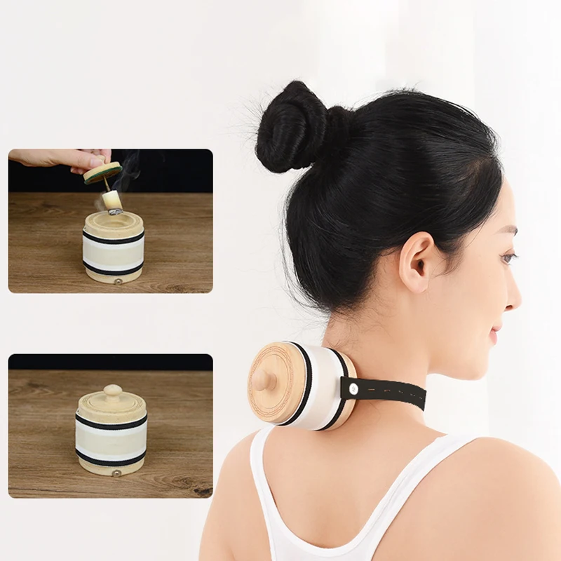 Temperature Control Wooden Moxa Box Herbal Warm Massage Tool for Full-Body Relaxation, Soothing Comfort, Moxibustion Self-Care
