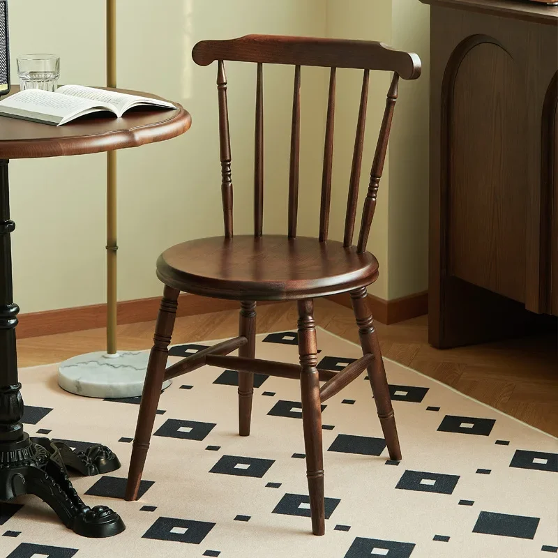 

Aisa Chair | Vintage Solid Wood Dining Chair Home minimalist Windsor Chair Restaurant Table