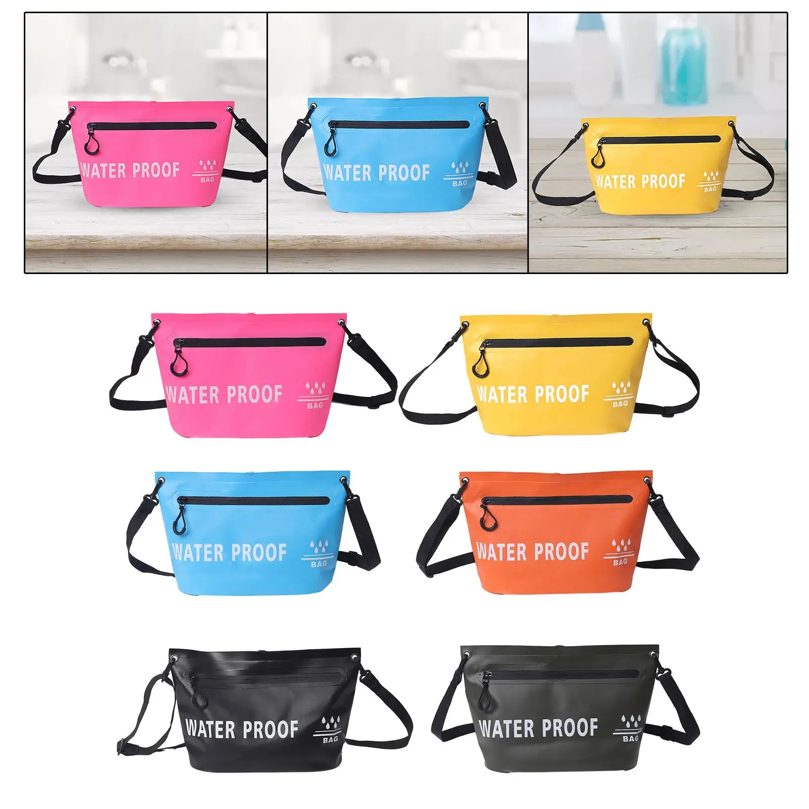 

Waterproof Dry Bag Cosmetic Organizer Sack Handle Bag Waterproof Crossbody Bag for Water Sports Rafting Camping Travel Boating