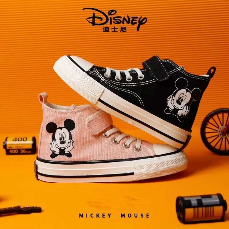 Mickey Mouse black pink real photo drop shipping Girls' Small Fashion Children's Cartoon kids child skate women causel shoes