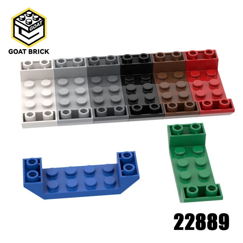 Image of 10 Stück MOC Teile 22889 Slope Inverted 45 ° 6 x 2 Doppel mit 2 x 4 Ausschnitt, kompatible Steine, DIY-Bausteine, Partikel-Kinderspielzeug