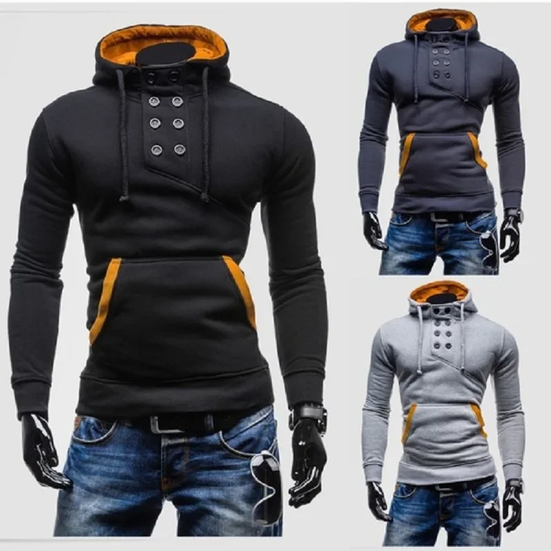 Autumn New Men\'s Hoodies Sweatshirts Zipper Hoodie Men Sweatshirt Solid Color Man Hoody Sweatshirts For Male