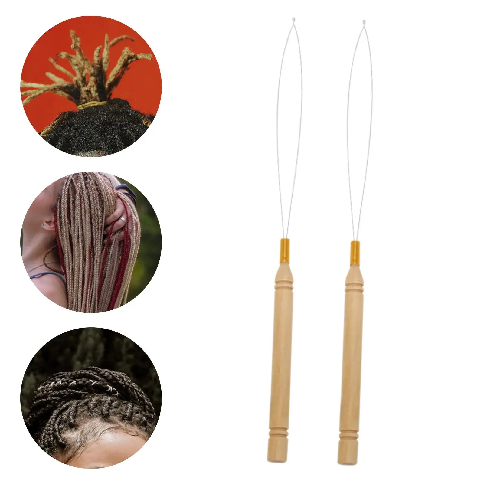 

2 Pieces Multifunctional Needle Threader Loop Threaders for Braid Craft