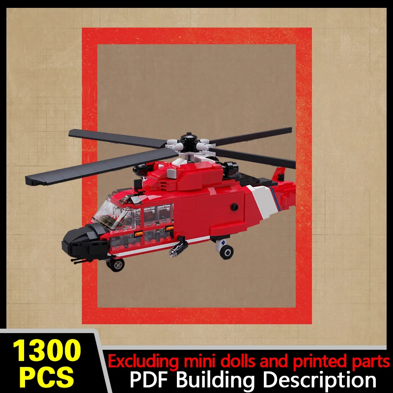 Military Rescue Helicopter Model MOC Building Bricks War Equipment Style Modular Technology Gifts Holiday Assemble Toys Suit
