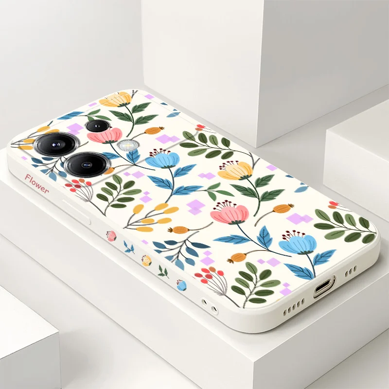 

Color Block Orchid Phone Case For Xiaomi Poco F7 X7 X6 F6 M6 M5 M5S F5 X5 F4 X4 M4 F3 M3 X3 Pro 4G 5G GT Silicone Cover
