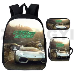 Funny 3D Print Need for Speed Backpack 3 Pcs/Set NFS Canvas Backpack Men Plus Outdoor Travel Unisex Satchel Primary School Bag