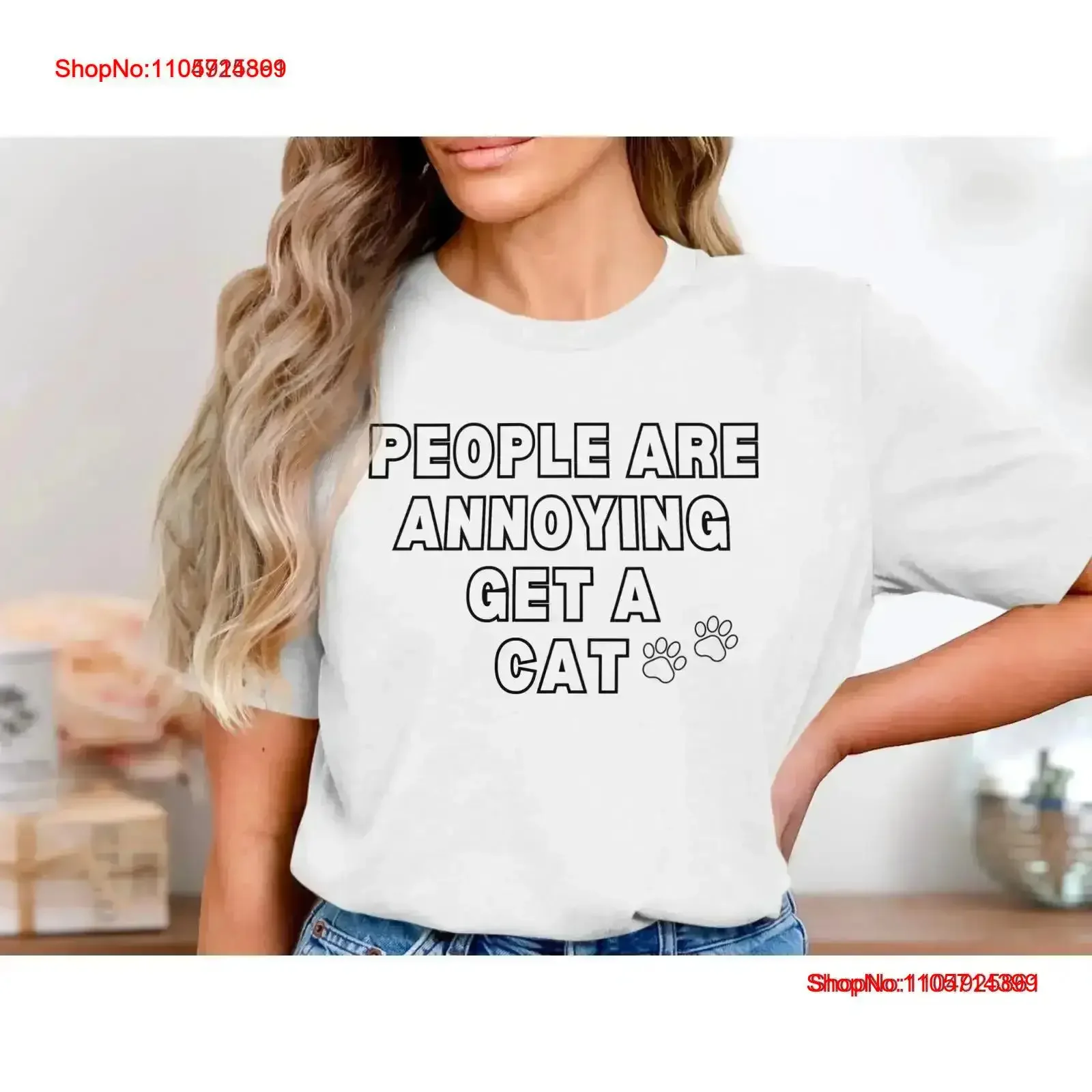 Funny Cat Quote T Shirt People Are Annoying Get A Cute Lover Humorous Pet Owner Quirky s Top vintage Washed Comfortable Soft