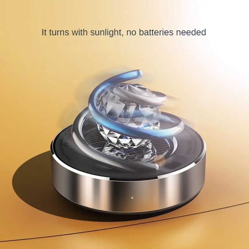 Car Air Freshener Creative Solar Rotation Perfume Diffuser Small Lasting Fragrance Air Purifier Car Interior Accessories