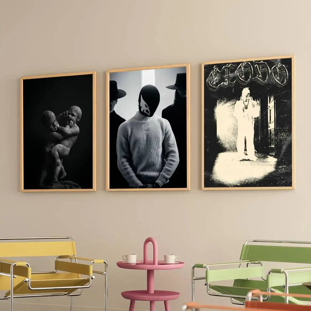 Rapper P-Peso Pluma Poster Prints Self Adhesive Home Suitable for Living Room Decor Decoration Wall