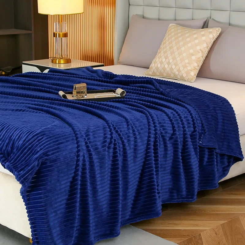 Solid color Fleece Magic Fleece Drawn Blanket Office Nap Blanket Spring and Autumn Air Conditioning Blanket