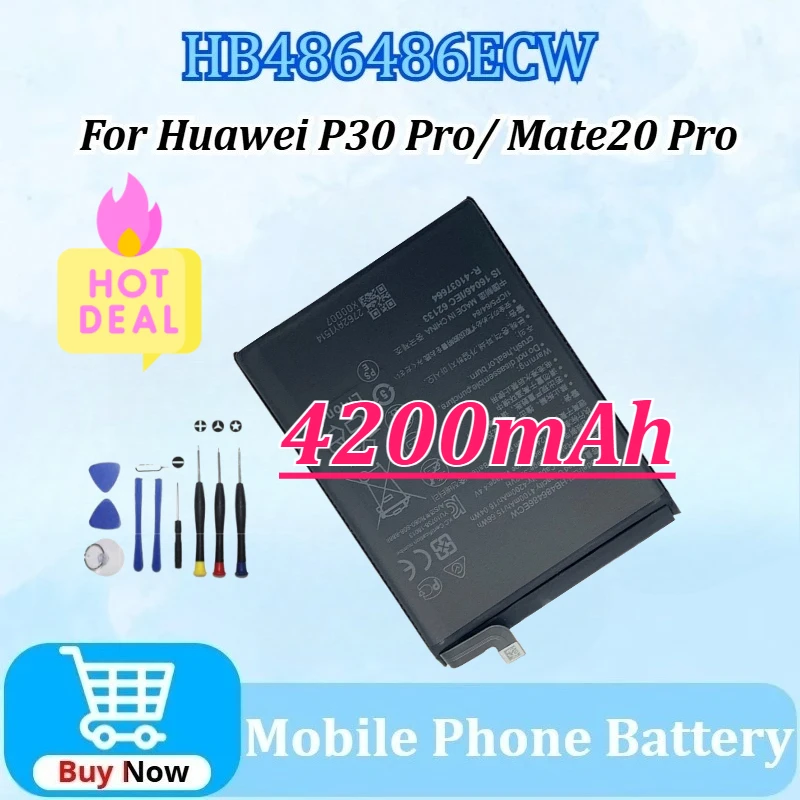 

HB486486ECW 4200mAh Mobile Phone Battery For Huawei P30 Pro/ VOG-L29/L09/Mate20 Pro/L04/AL00 Replacement Batteries with tools
