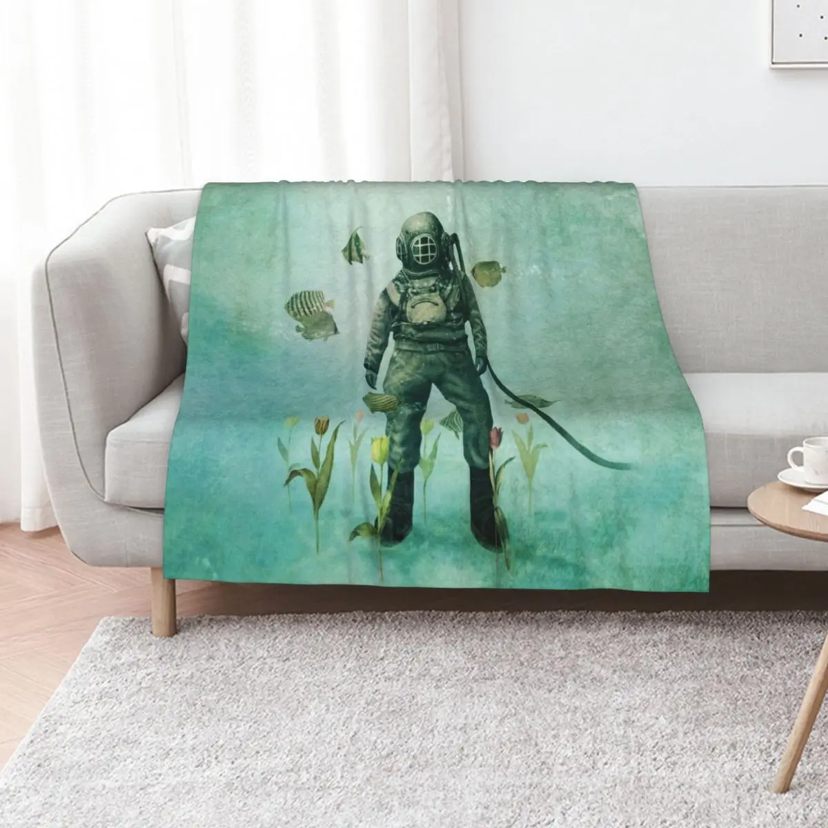 Deep Sea Garden - colour option Throw Blanket Flannels Custom Plush Soft Big Nap Blankets For Baby Blankets