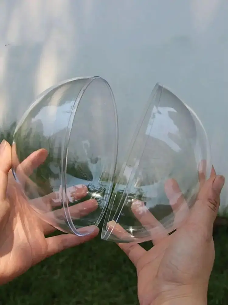 Boule ouverte transparente, 2.8/3/3.2/4/5/6/7/8/9/10/12/16cm, coquille d'œuf torsadée, boule creuse en plastique, décoration de noël sans anneau de levage