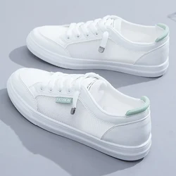 New Fashion Women Sneakers Vulcanize Shoes Spring Autumn Casual White Shoes Breathable Flats Solid Color Mesh Shoes Young Woman