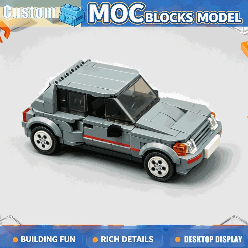NEW 360PCS MOC Retro Rally Compact Race Car Model Custom Building Blocks DIY Assembly Creative Educational Collection Toy Gift