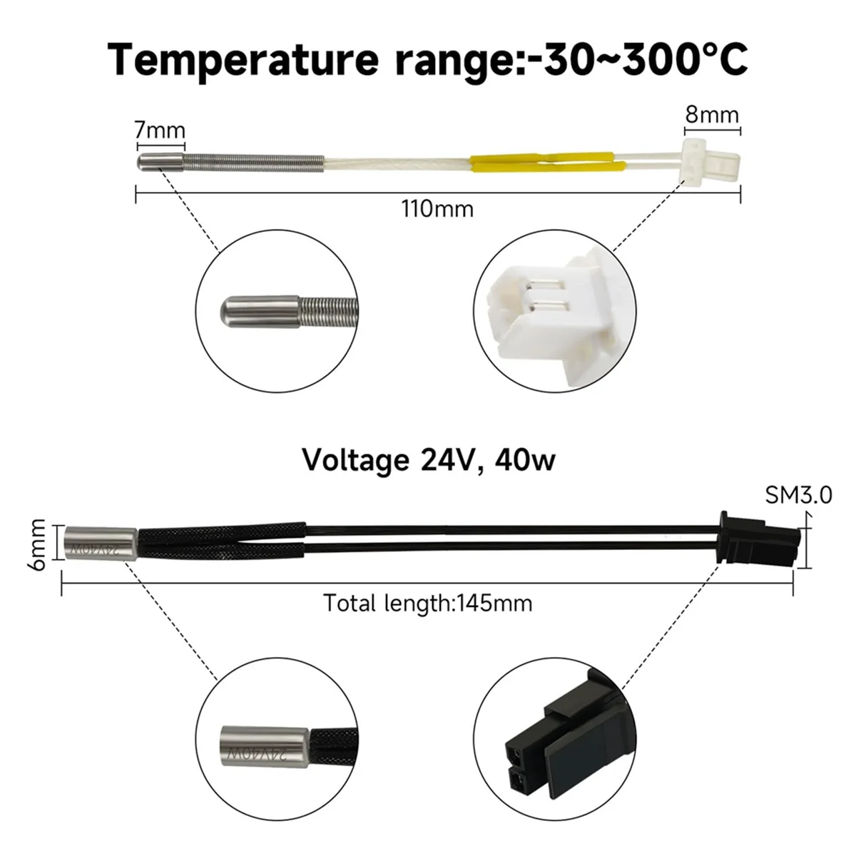 Hotend for Prusa I3 MK4/XL Print Head Heater Block 0.4mm Nozzle 24V 40W Heating Thermistor Silicone Cover Extruder Kit