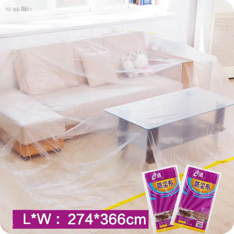 vanzlife household disposable plastic film dust cover living room dust towel sofa cover coffee table waterproof car covers