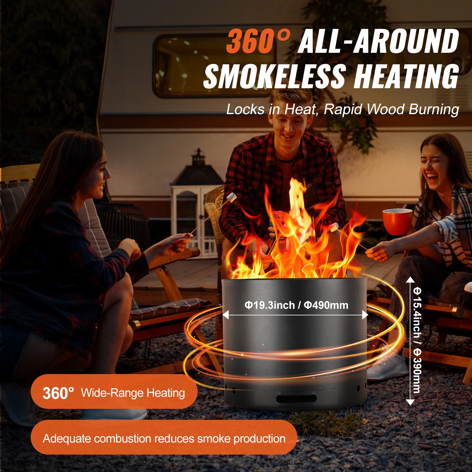 SucceBuy Smokeless Fire Pit Stove Bonfire Wood Burning Fireplaces with Removable Ash Pan  Stainless Steel Portable  Firepit