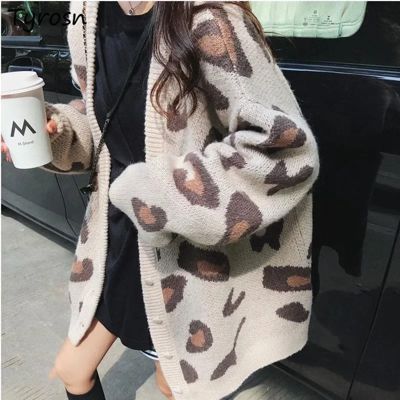 

Sweet Cardigan Women All-match Autumn Winter Fashion Vintage Baggy Knitting Cardigans Long Sleeve Sweaters Stylish Outwears Chic