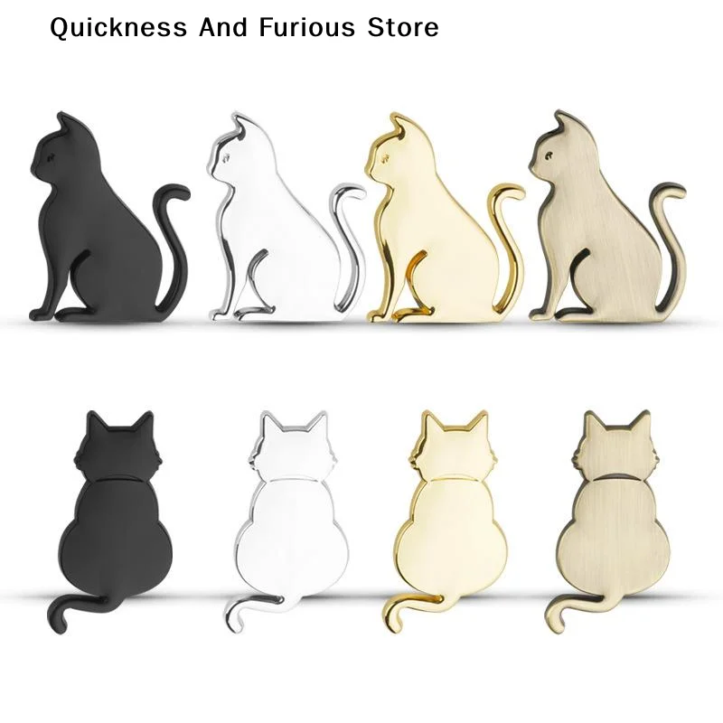 【MO】Cute 3D Metal Cat Sticker Personalized Cat Car Emblem Originality Car Scratch Covering Decor Car Exterior Decorative Sticker