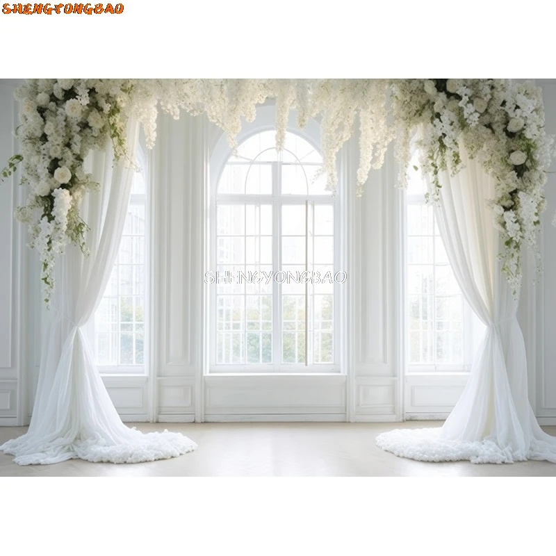 Nette Mariage Scène Photographie Décors Fleur Arc Fond Bannière NikRideau Décoré Photo Studio Accessoires SG-02