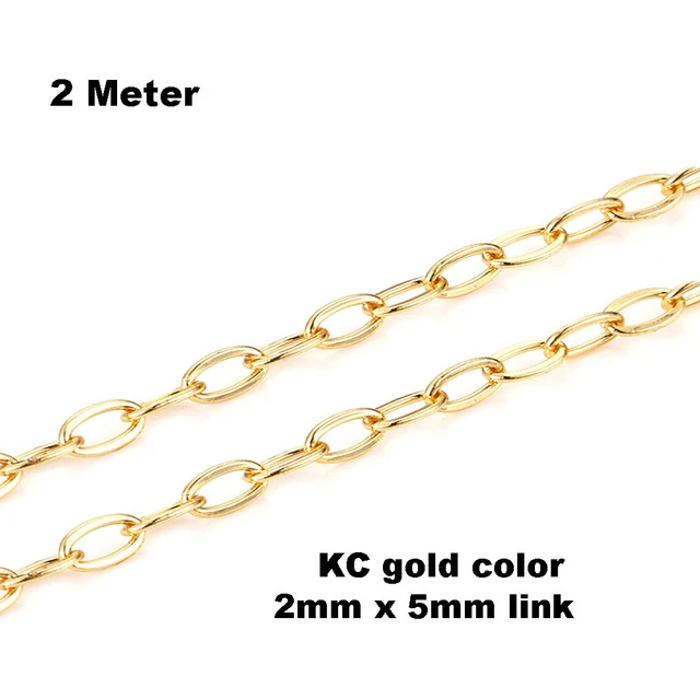 2 Meters Stainless Steel Chains 2X5mm for DIY Jewelry Making