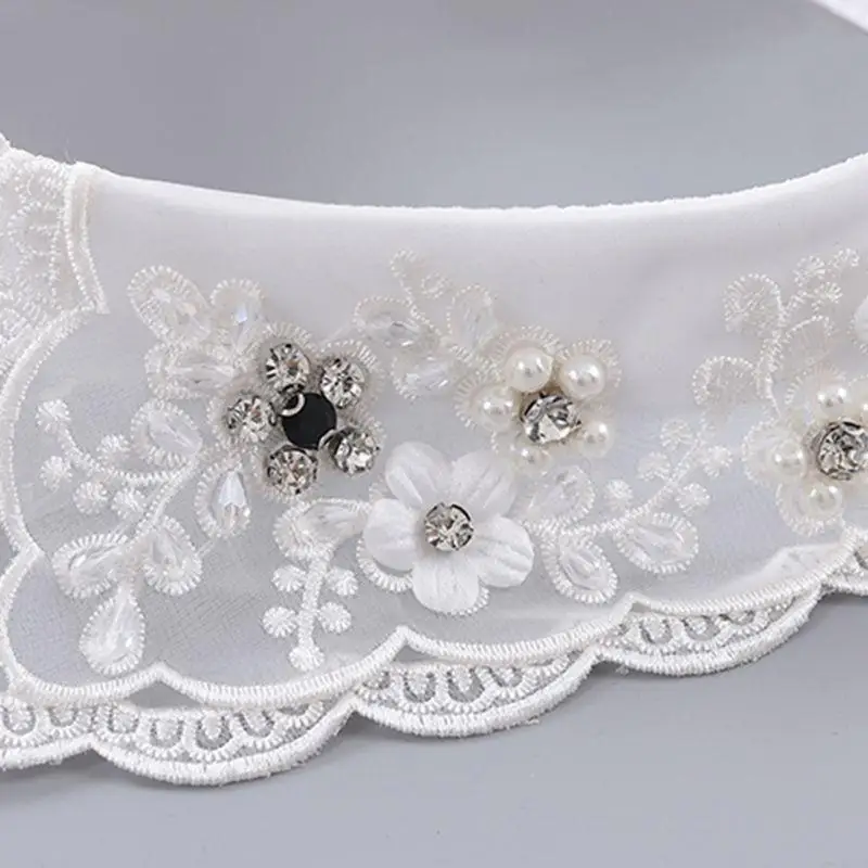 False Collar Necklace For Women Neckline Choker Collar Necklace Beaded Collar Blouse Detachable Collar Dickey Collar 6XDA