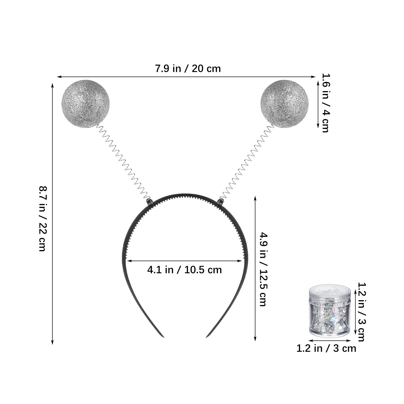 الفضة عقال هوائي تصميم بريق الشعر التبعي للنساء حزب كرنفال تأثيري حلي متعة غطاء الرأس #3