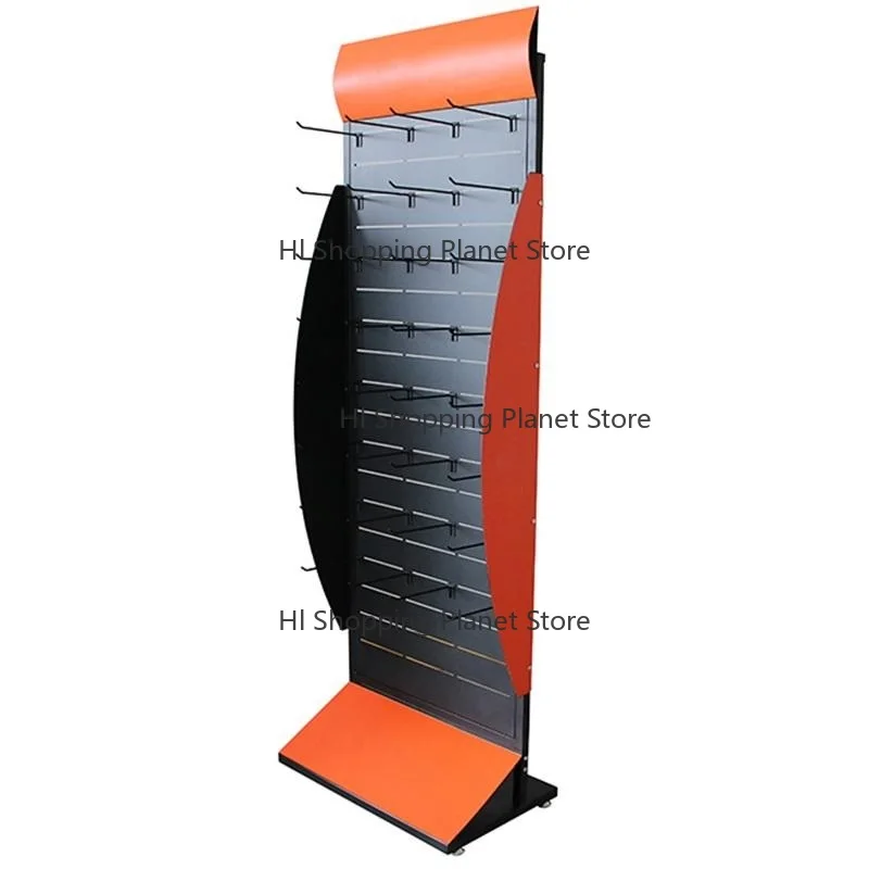 Customized Modern Metal Slatwall Shelves Stand Mobile Phone Accessory Display Racks for Retail Shops Floor Stand for Promotions