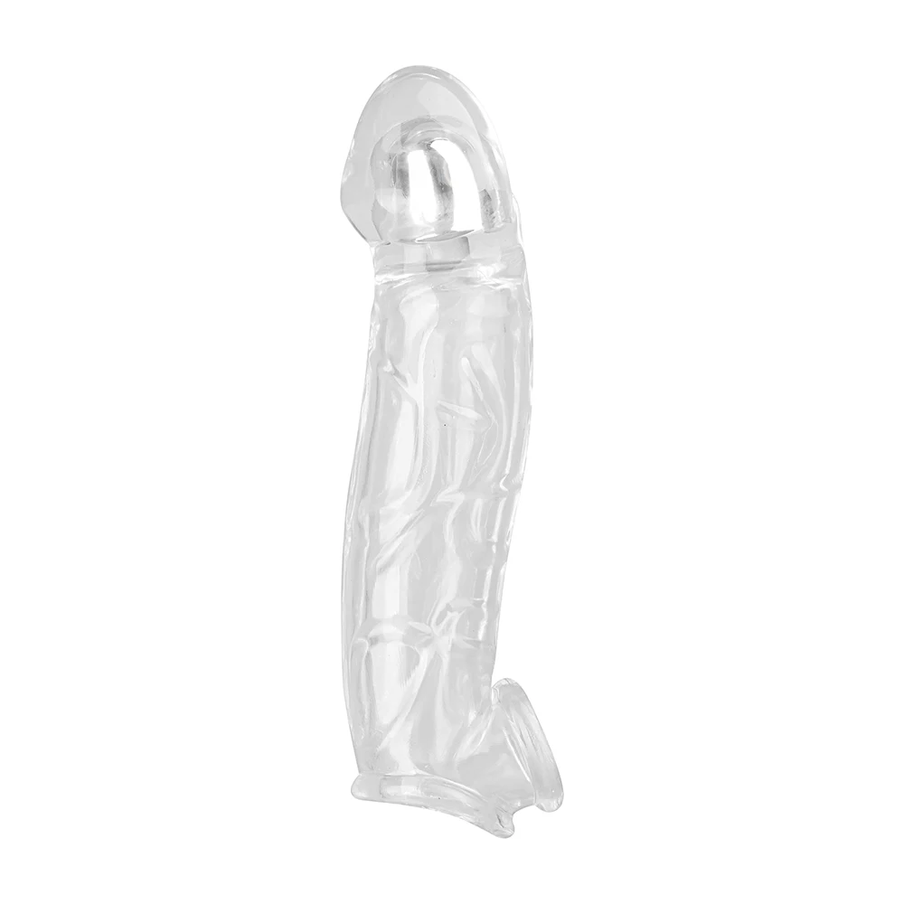 3 Sizes Reusable Condom Penis Clear Sleeve Cock Ring Penis Extender Male Penis Enlarger Durable Adult Sex Toys For Men Women