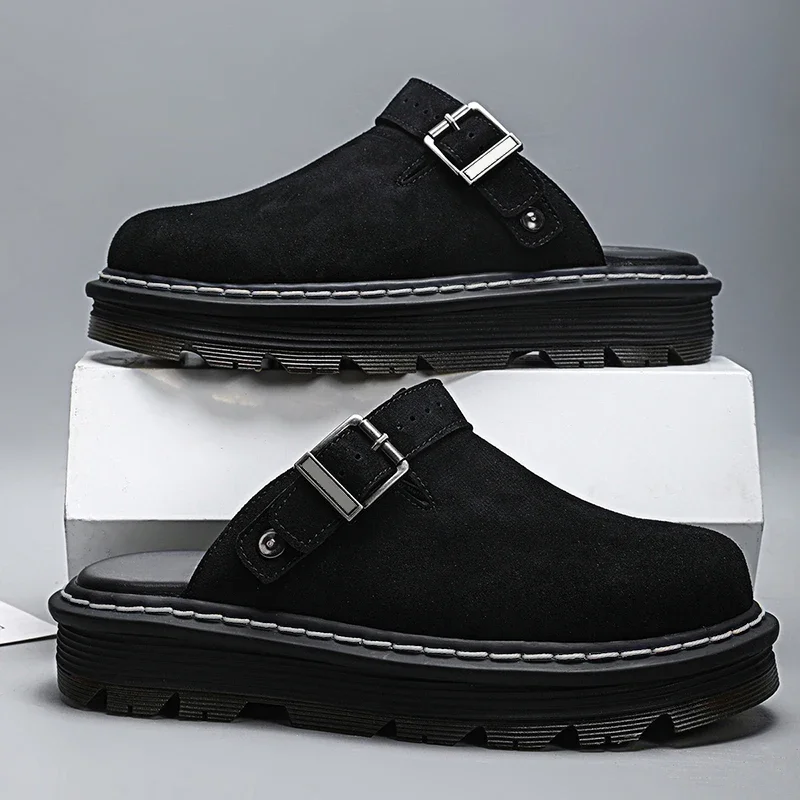 

Designer Shoes 2025 New Autumn Slippers for Women Fashionable and Versatile Thick Soled Slippers Retro Beach Shoes for Men